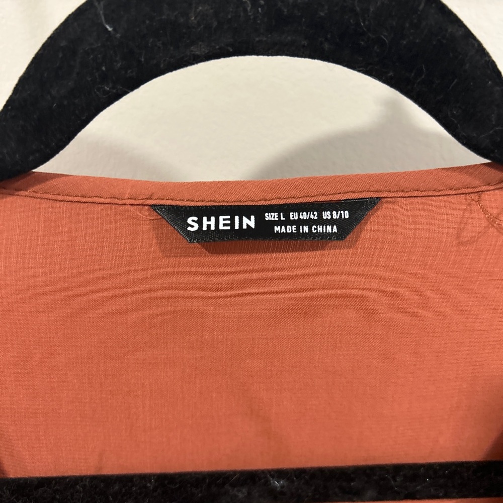 SHEIN Orange Tie Top, Size Large, Worn Once